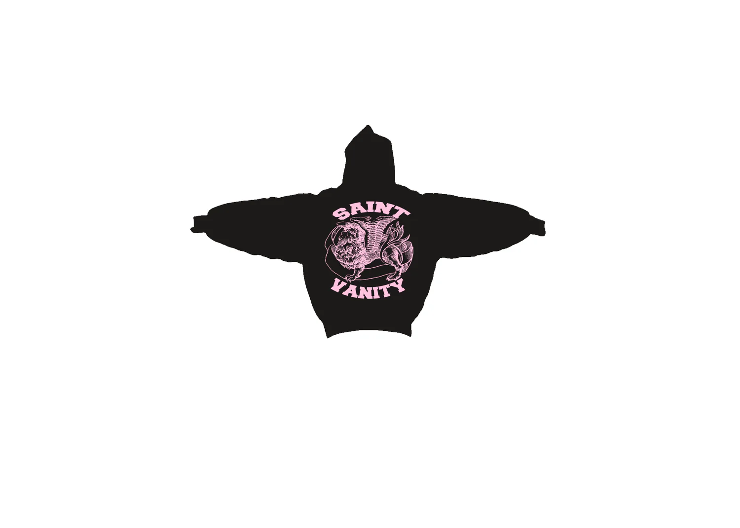 BLKPINKDROP.webp Saint Vanity Black & Pink Griffin Hoodie - Image 1