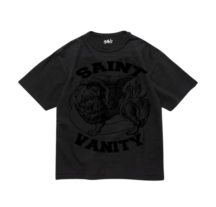 DR7KRu8PqnTfZP8_86li4WVObJ5O1H34_MdQAEd9rcs_png-e1748155948521-900x863-1.webp Saint Vanity “Monochromatic” Black Griffin Tee - Image 1