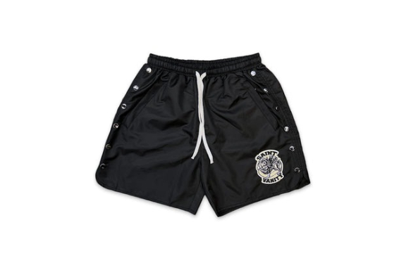 Saint-Vanity-Logo-Nylon-Shorts-Black.jpg Saint Vanity Logo Nylon Shorts Black - Image 1