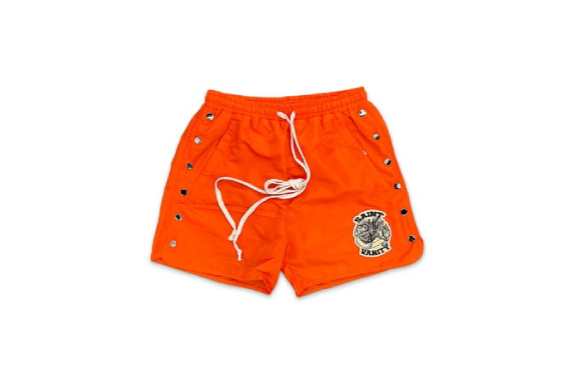 Saint-Vanity-Logo-Nylon-Shorts-Orange.jpg Saint Vanity Logo Nylon Shorts Orange - Image 1