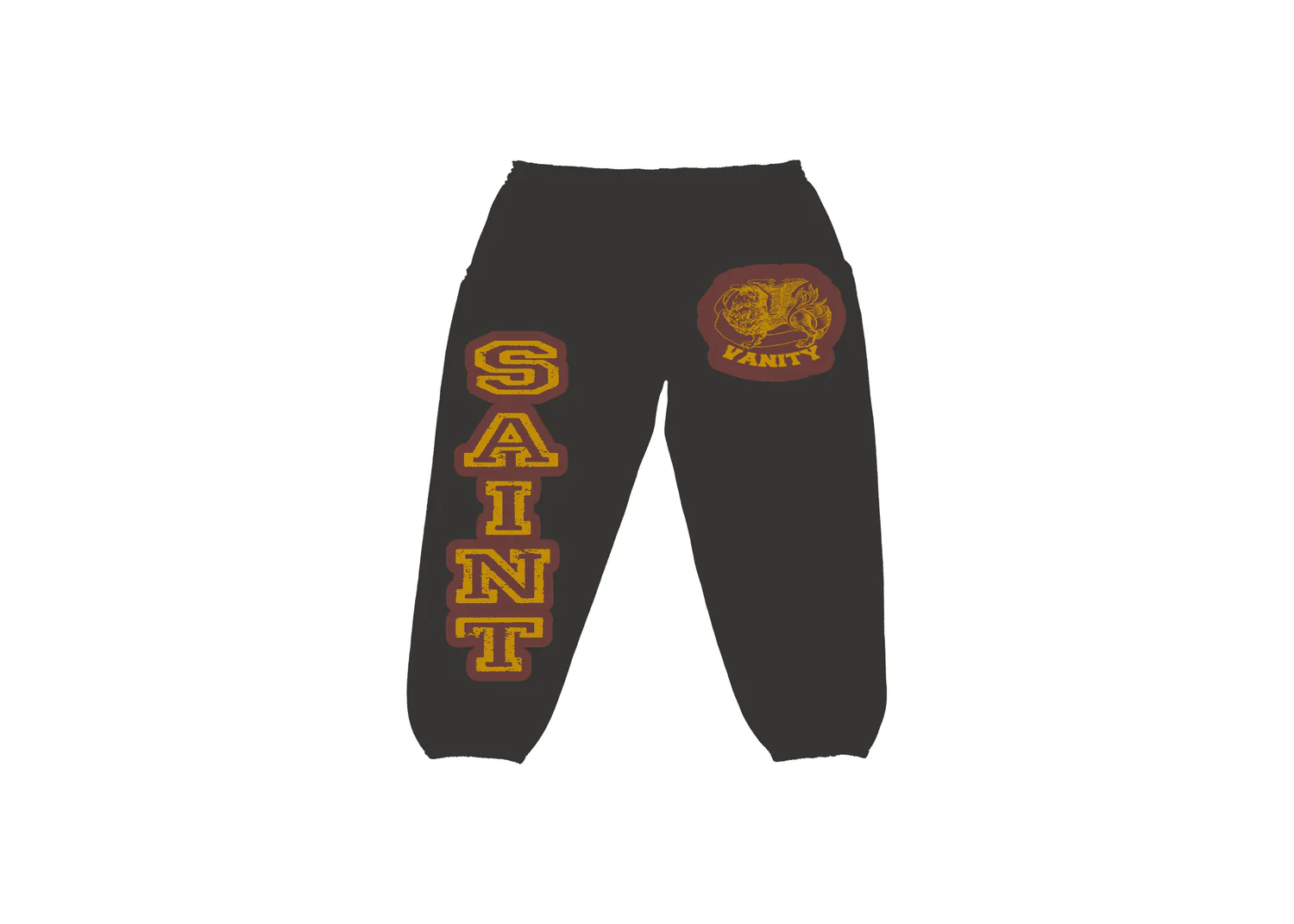 dropsp4.webp Saint Vanity Grey/ Burgundy Varsity Sweats - Image 1