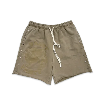 Saint Vanity Terry Studded Logo Shorts “Sand”