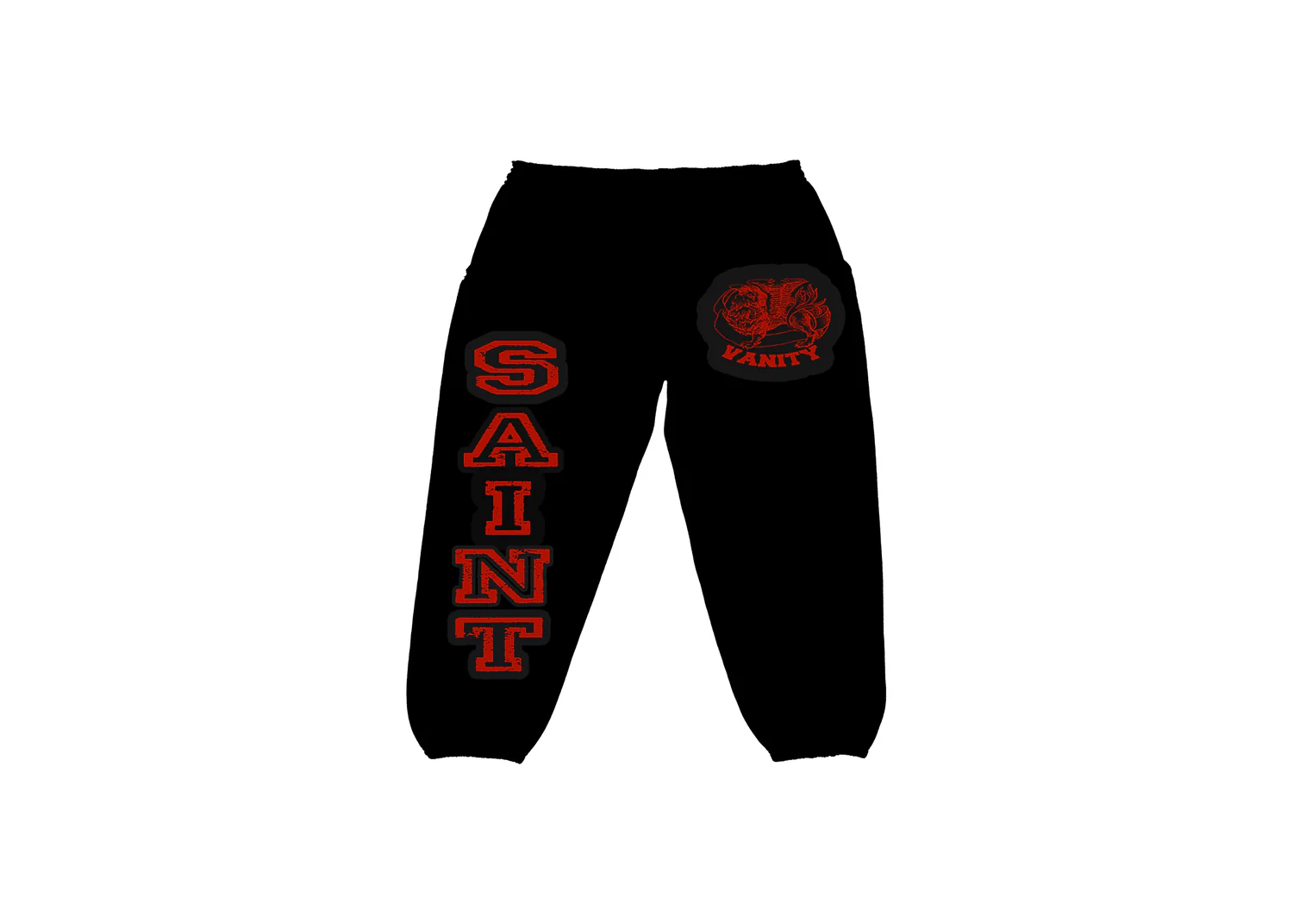 webdrop.webp Saint Vanity Black & Red Griffin Sweats - Image 1